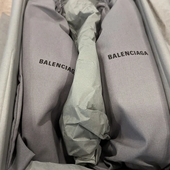 Mens Balenciaga Faux Shearling Slip On Mules Beige - Picture 7 of 7